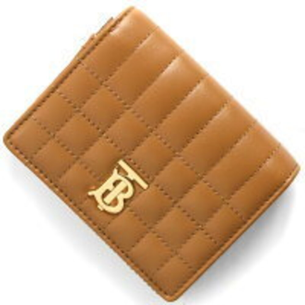 Burberry Lola Quilted Trifold Wallet Maple Brown